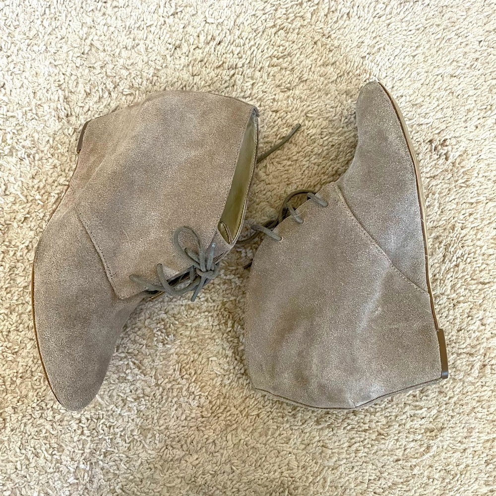 INC Tan suede booties, size 9M